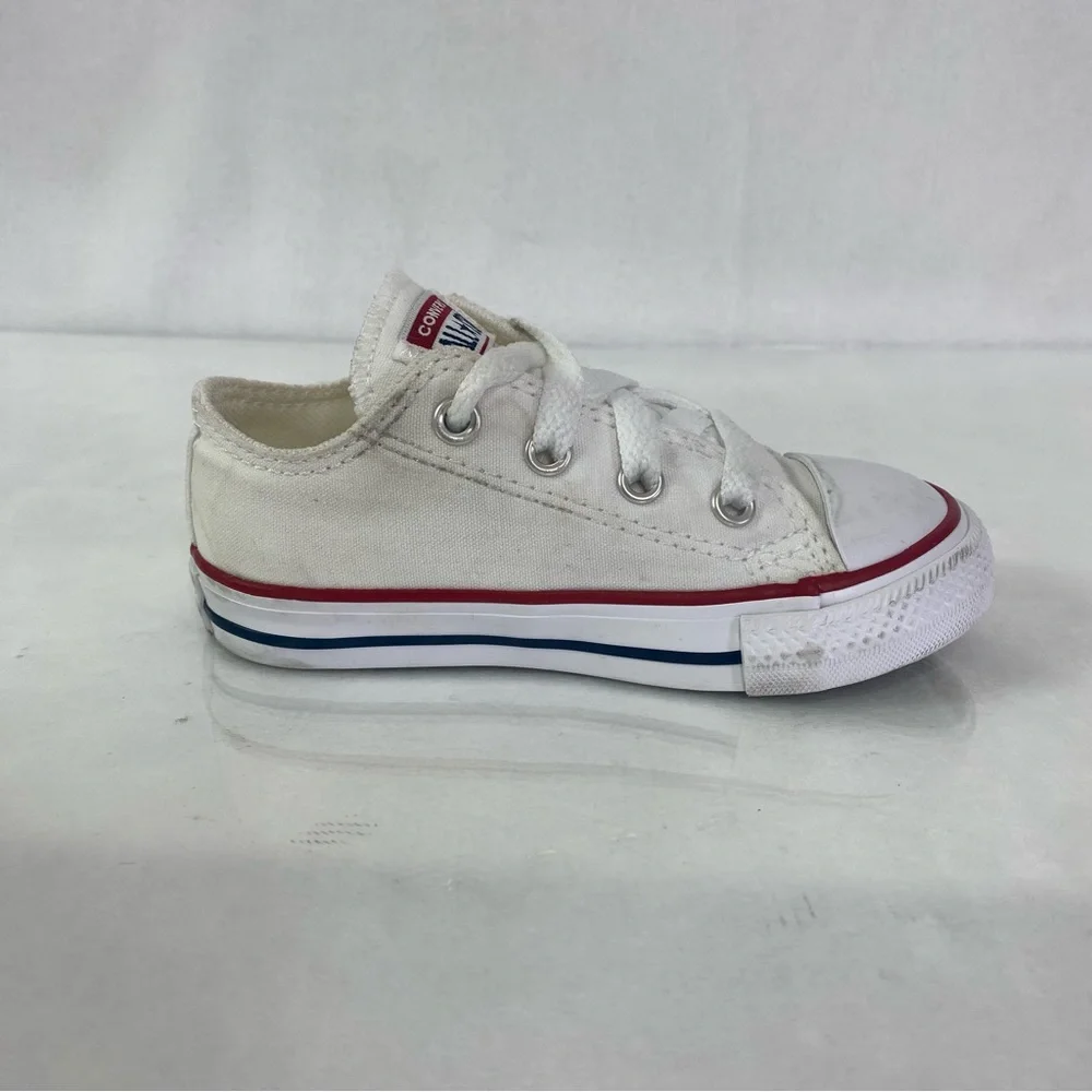 Converse All Star Toddler Infant Low Top Sneakers White Canvas Size 7 J256_4